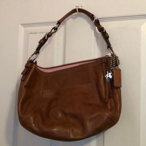 Camel Leather Coach Shoulder Bag